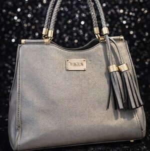 Bebe Silver Women's Bag with Tassel Accents